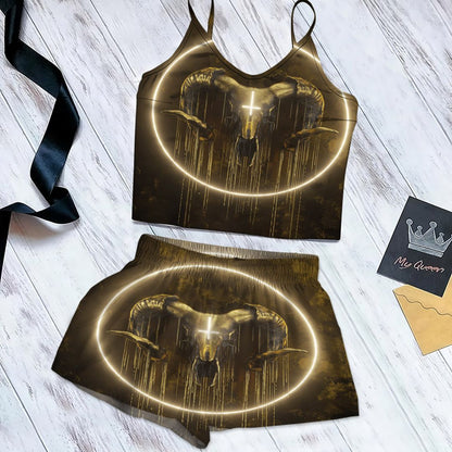 Skull Amazing Cami Pajama Set For Women | Pyjamas Short Set | Short PJS Set | Women Tank Top and Shorts Sleepwear Set