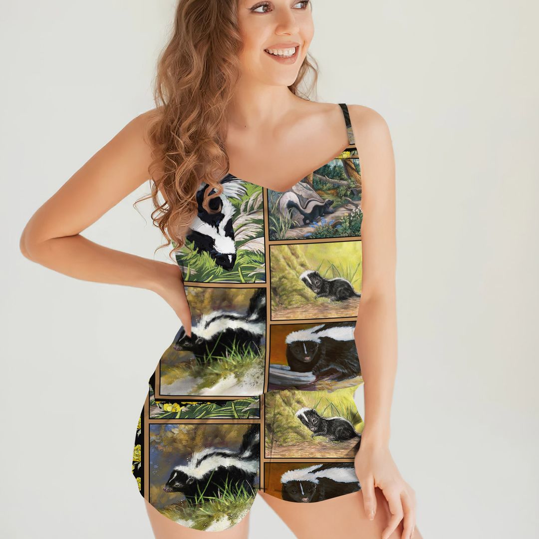 Skunk For Life Cami Pajama Set For Women | Pyjamas Short Set | Short PJS Set | Women Tank Top and Shorts Sleepwear Set